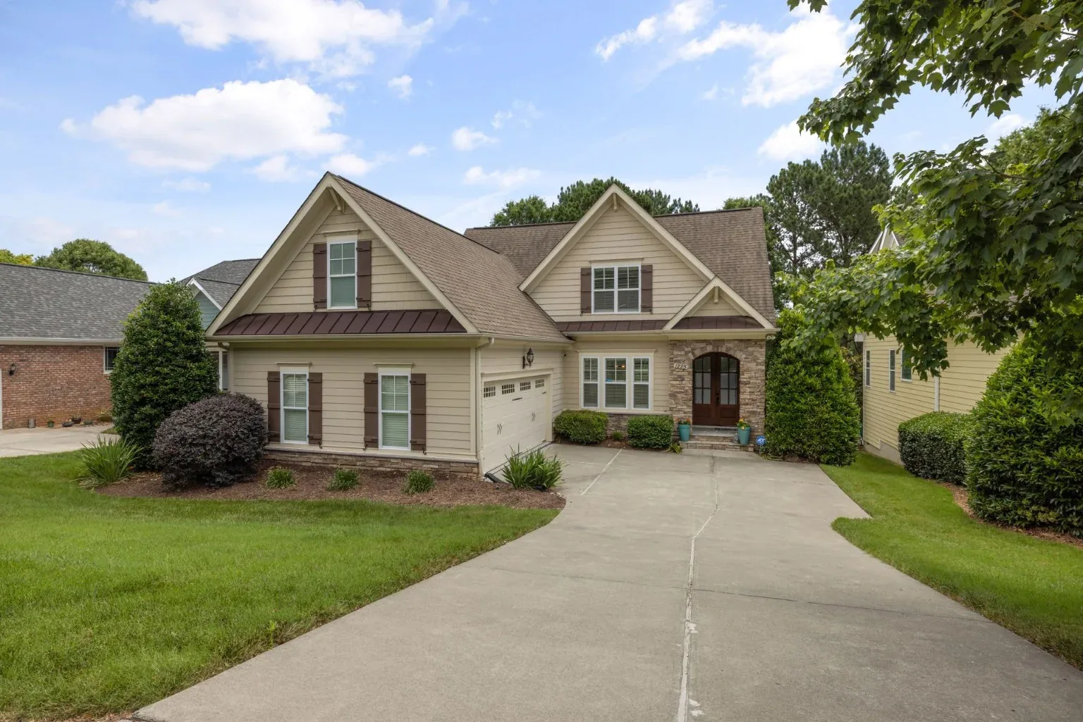 Residential lawn and driveway