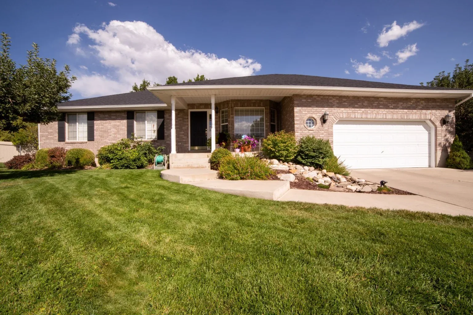 Healthy front lawn at a home